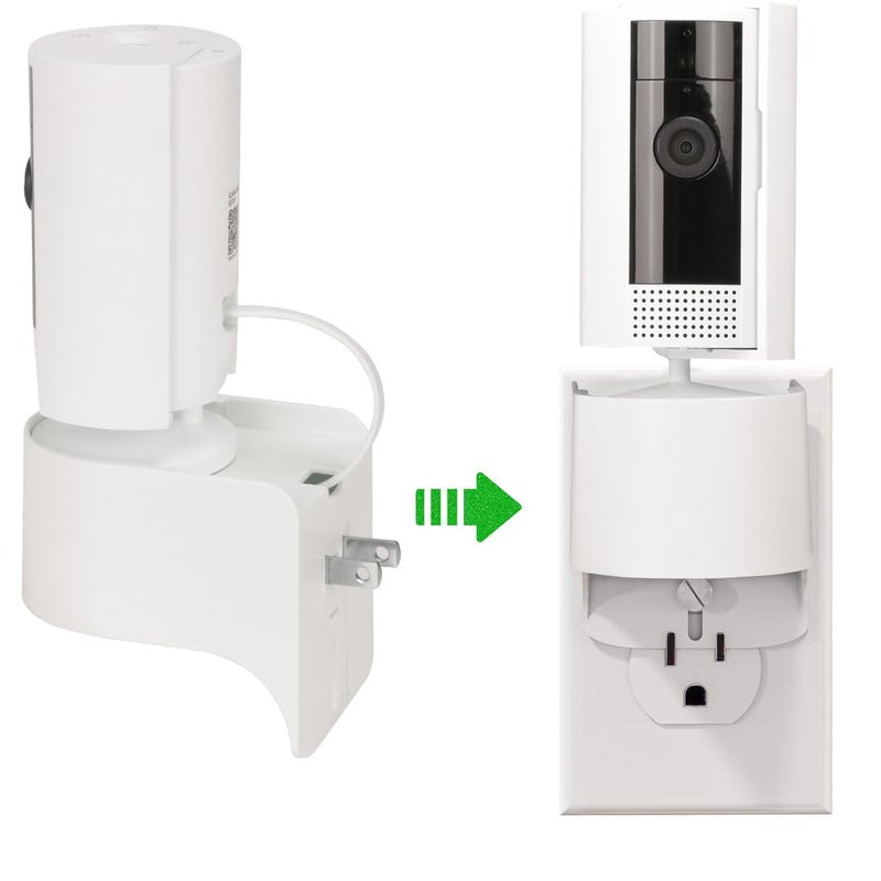 Pefecon Outlet Mount for Camera, 2 Pack Plug-in Wall Stand, 360 Degree Swivel and Space Saving Design (Camera are Not Included) - Image 3